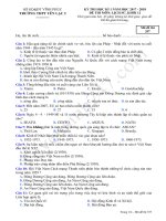 Đề thi học kì 1 môn Sử lớp 12 năm 2018 - THPT Yên Lạc 2