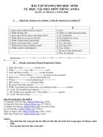 Nội dung hướng dẫn học sinh tự học môn Anh văn khối 6,7,8,9 (lần 3).