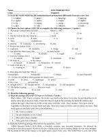 đề kt 1 tiết anh 8 lần 1(2017-2018) - Website Trường THCS Phan Bội Châu - Đại Lộc - Quảng Nam