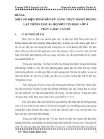 skkn MỘT SỐ BIỆN PHÁP RÈN KỸ NĂNG THỰC HÀNH TRONG LẬP TRÌNH PASCAL BỘ MÔN TIN HỌC LỚP 8