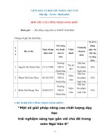 skkn Một số giải pháp nâng cao chất lượng dạy học trải nghiệm sáng tạo gắn với chủ đề trong môn Ngữ Văn 8