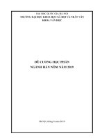 ĐÊ CƯƠNG HỌC PHẦN NGÀNH HÁN NÔM NĂM 2019