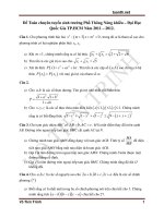 Đề Toán Chuyên Tuyển Sinh Trường Phổ Thông Năng Khiếu năm 2011-2012