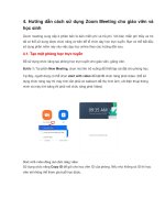 KẾ HOẠCH DẠY HỌC TRỰC TUYẾN TRÊN ZOOM