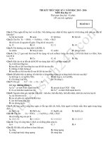 Đề thi cuối học kì 1 môn Hóa lớp 12 năm 2015