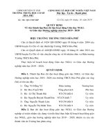 QUYẾT ĐỊNH Về việc thành lập Ban chỉ đạo hoạt động Giáo dục NGLLvà Giáo dục Hướng nghiệp năm học 2019 - 2020