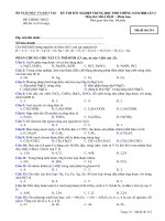 Đề thi tốt nghiệp THPT Quốc Gia môn Hóa học phân ban 2007-2008 lần 2 mã đề 314 - Học Toàn Tập