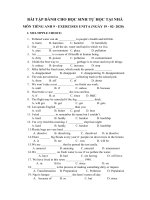 Nội dung hướng dẫn học sinh tự học môn Anh văn khối 6,7,8,9.