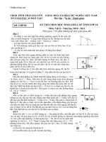 Download Đề thi HSG tỉnh Thái Nguyên vật lý 10 - đề chính thức