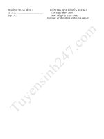 Đề thi giữa kì 1 môn Tiếng Việt lớp 5 năm 2019 - TH An Bình A