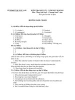 Đề và HDC môn Tiếng anh 8 học kỳ 1 năm học 2018-2019 - Website Trường THCS Phan Bội Châu - Đại Lộc - Quảng Nam