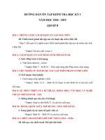 Hướng dẫn ôn tập KT HK1 - Năm học 2018.2019 môn Lịch sử - Khối 8