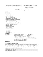 Đề cương ôn tập tiếng anh lớp 6 đợt 8