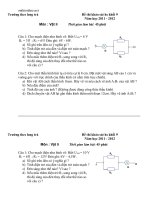 Download Đề thi khảo sát chất lượng HKI  vật lý 9