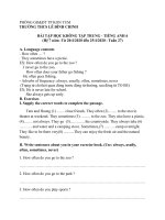 Nội dung câu hỏi kiểm tra kiến thức môn Tiếng Anh khối 6 trên truyền hình (ngày 23-4-2020)