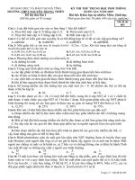 Đề thi thử THPT quốc gia môn Sinh học trường Nguyễn Trung Thiên, Hà Tĩnh lần 1 mã đề 865 - Học Toàn Tập