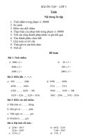 NỘI DUNG ÔN TẬP TRỰC TUYẾN CHO HỌC SINH KHỐI 3 BỔ SUNG TUẦN 22,23