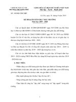 KẾ HOẠCH GIÁO DỤC NHÀ TRƯỜNGNăm học 2019 - 2020