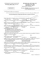 Đề thi giữa kì 1 môn Hóa lớp 12 - THPT Chu Văn An 2018