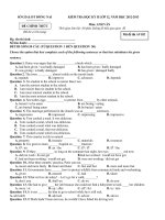 Download Đề kiểm tra giữa HKII tiếng anh 12