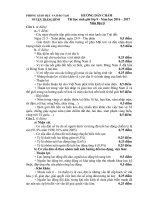 Đáp án đề thi HSG môn Địa lí lớp 9, Phòng GD&ĐT huyện Thăng Bình. Quảng Nam đợt 1 - năm học 2016-2017 - Học Toàn Tập