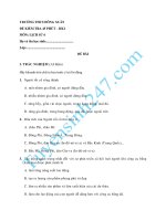 Đề kiểm tra 45 phút lớp 6 môn Sử học kì 1 - THCS Đông Xuân