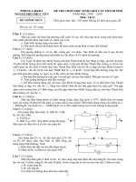 Đề thi học sinh giỏi môn vật lí lớp 9, Phòng GD&ĐT Thành Phố Phúc Yên, Vĩnh Phúc 2018-2019 - Học Toàn Tập