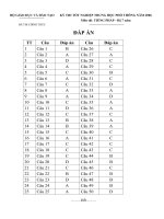 Đáp án tốt nghiệp THPT Quốc Gia môn Tiếng Pháp hệ 7 năm 2005-2006 - Học Toàn Tập