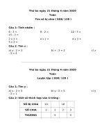 Bài tập thứ ba ngày 21 tháng 4 năm 2020 - Khối 2