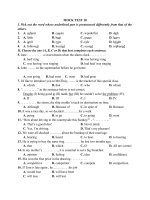 ĐỀ ÔN TẬP MÔN TIẾNG ANH 10