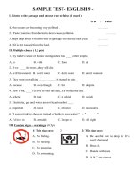 THAM KHẢO MỘT SỐ ĐỀ ÔN THI HK2 - NĂM HỌC 2017- 2018 (MÔN ANH VĂN KHỐI 9)