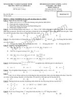 Đề thi giữa kì 2 môn Toán lớp 11 THPT Gia Bình số 1 lần 2