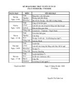 Kế hoạch dạy học trực tuyến lớp 5 - Tuần 25.