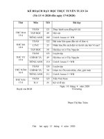 Kế hoạch dạy học trực tuyến lớp 3 - Tuần 25.