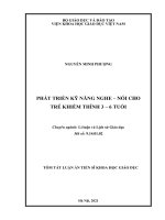 Phát triển kỹ năng nghe – nói cho trẻ khiếm thính 3 – 6 tuổi TT 