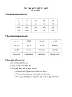 NỘI DUNG ÔN TẬP TRỰC TUYẾN MÔN TIẾNG VIỆT - KHỐI LỚP 1