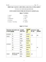 Môn Tiếng anh tăng cường Khối 5 Tuần 28