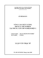 Nâng cao chất lượng dịch vụ thí nghiệm tại trung tâm thí nghiệm điện 2 