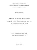 Phương pháp nón pháp tuyến giải bài toán tối ưu hóa đa mục tiêu và bài toán quy hoạch tích