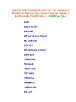 1000 CÂU TRẮC NGHIỆM MÔ PHÔI _ Y DƯỢC (theo bài - có đáp án FULL)