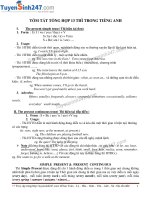 Tóm tắt tổng hợp 13 thì trong tiếng Anh