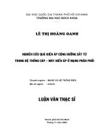 Nghiên cứu quá điện áp cộng hưởng sắt từ trong hệ thống cáp   máy biến áp ở mạng lưới phân phối 