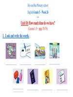 Bài giảng trực tuyến môn Tiếng Anh tăng cường - Khối lớp 5 - Tuần 26