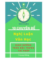 10 CHUYÊN ĐỀ NGHỊ LUẬN VĂN HỌC THEO ĐẶC TRƯNG THI PHÁP - Học văn 12