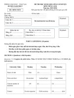 Đề thi HSG Tiếng Anh lớp 8 Nam Trực, Nam Định 2015-2016 - Học Toàn Tập