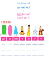 Bài giảng trực tuyến môn Tiếng Anh tăng cường - Khối lớp 2 - Tuần 27