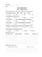 Ôn tập môn Toán lớp 5 - phiếu số 5