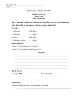 Tuần 23 - Phiếu bài tập toán: Luyện tập