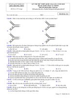 Đề thi Đề thi thử THPT quốc gia môn Sinh học liên trường TP Vinh, Nghệ An lần 1 mã đề 214 - Học Toàn Tập