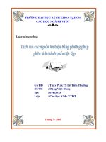 Tách mù các nguồn tín hiệu dùng phương pháp phân tích các thành phần độc lập 